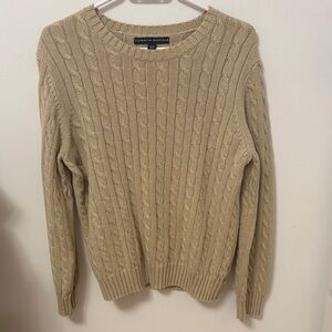Tommy Hilfiger Men's Beige Cable Knit Sweater